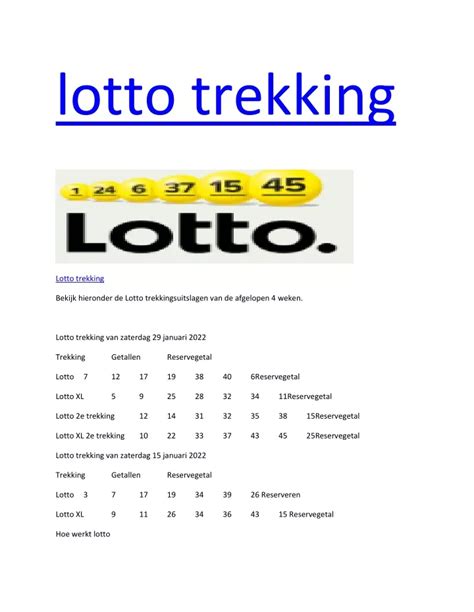 reservegetal lotto|lotto laatste trekking.